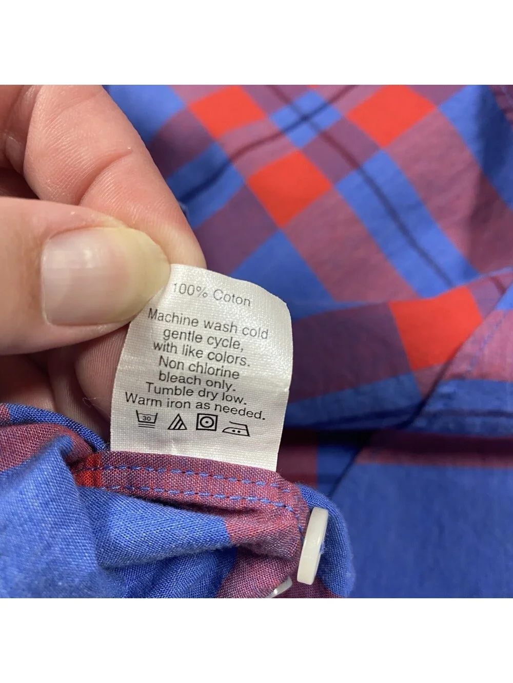 J.Crew Men's Blue and Red Plaid Long Sleeve Button-Down Shirt, Size XXL